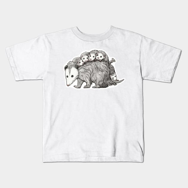 Possum Mama Kids T-Shirt by SunnyDaysNH